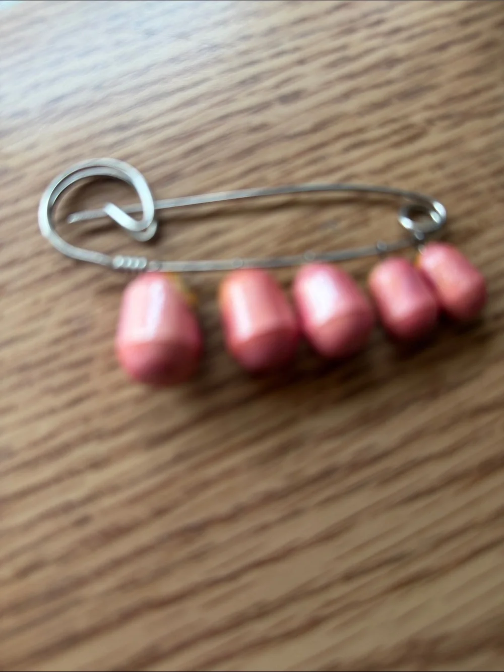 Pink Matryoshka Doll Charm Safety Pin Keychain